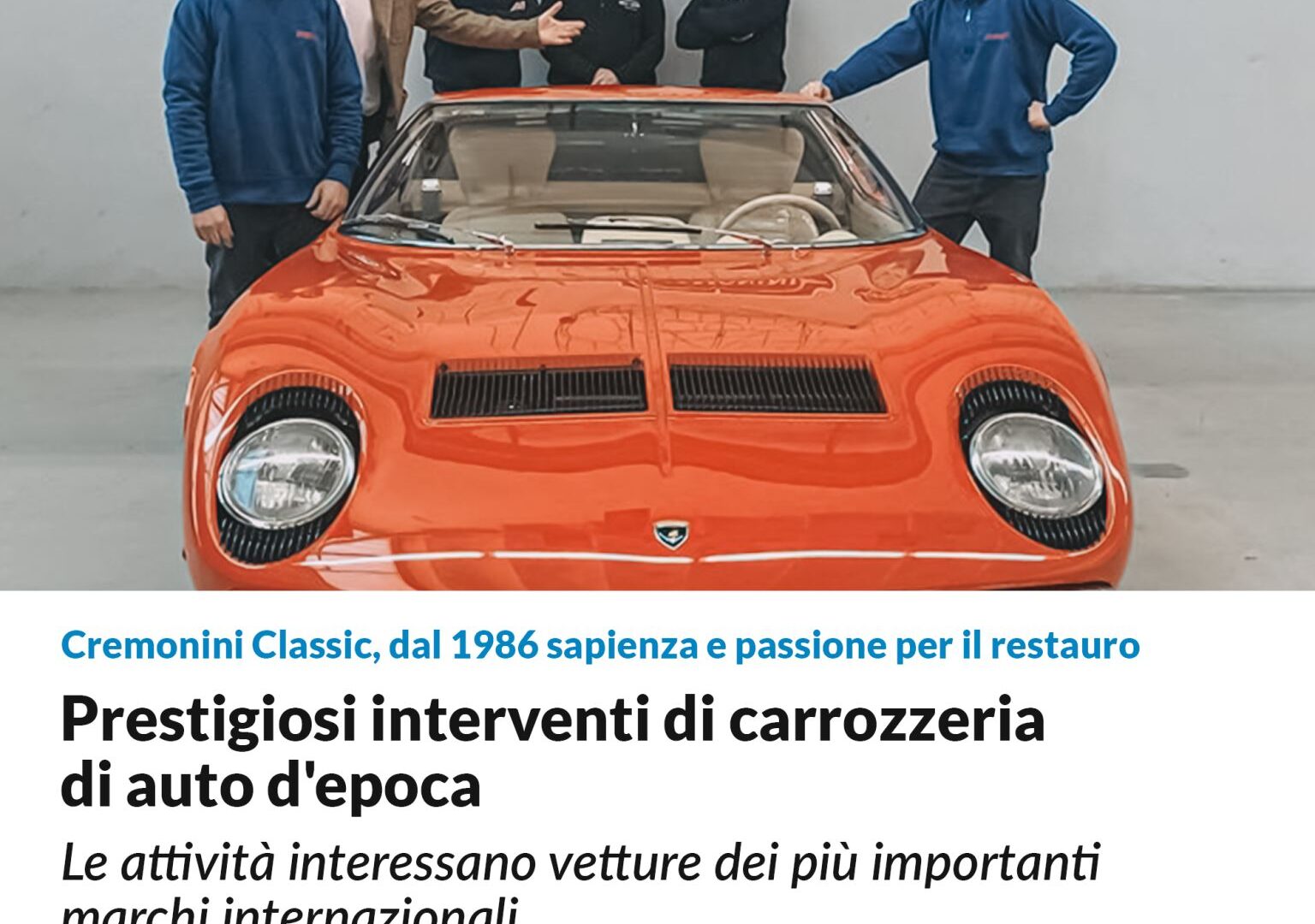 Cremonini Classic: prestigiosi interventi di carrozzeria su auto d’epoca