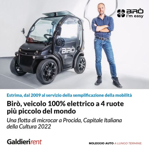 Estrima Birò: veicolo 100% elettrico a 4 ruote più piccolo del mondo